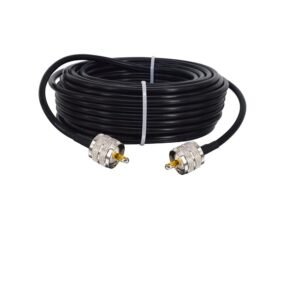 15M PL259 Cable CB Coax Cable RG58 Coax Cable PL259 50ohms CB Radio Antenna UHF Male to UHF Male Low Loss Extension for Antenna SWR Meter Ham Radio Broadcast Telecom CCTV