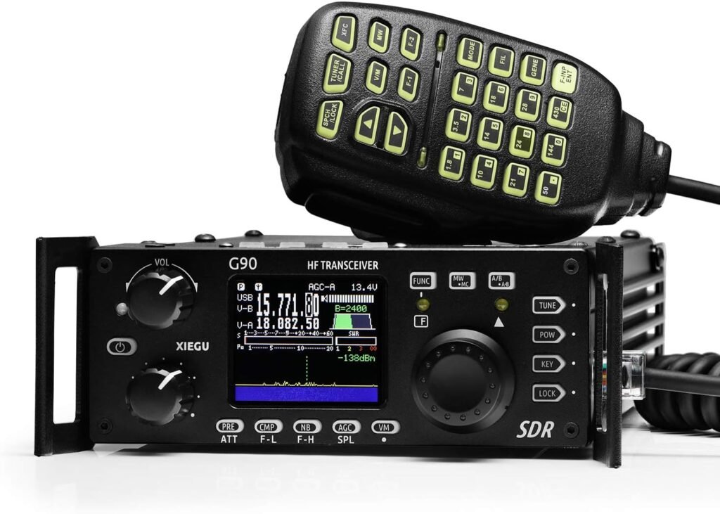 Xiegu G90 HF Transceiver HF Radio 20W SSB/CW/AM/FM SDR Structure with Built-in Auto Antenna Tuner