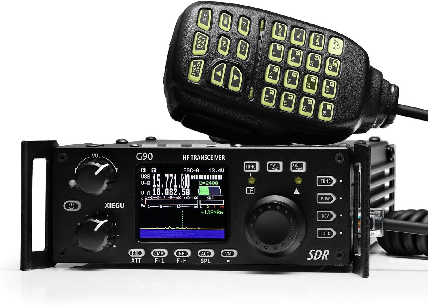 Xiegu G90 HF Transceiver HF Radio 20W SSB/CW/AM/FM SDR Structure with Built-in Auto Antenna Tuner
