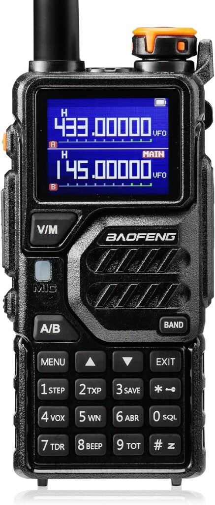 BAOFENG K5PLUS Dual-Band Ham Radio Long Range, UHF VHF 10W Tri-Power Two Way Radio with FM Airband, 2500mAh Battery, 999CH, Frequency Copy, Scramble, CHIRP Compatible